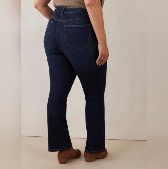 Penningtons Bootcut Jeans DC Dark Wash Stretchy High Waisted Rise Long Tall New - Picture 1 of 14